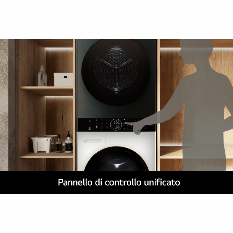 LG WT1210EGF lavadora-secadora Independiente Carga frontal Verde, Blanco A