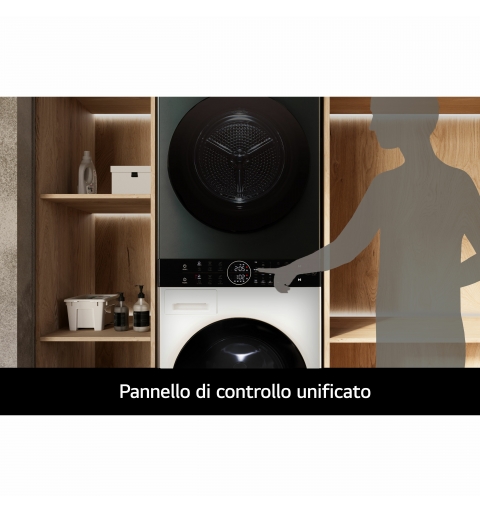 LG WT1210EGF machine à laver avec sèche linge Pose libre Charge avant Vert, Blanc A