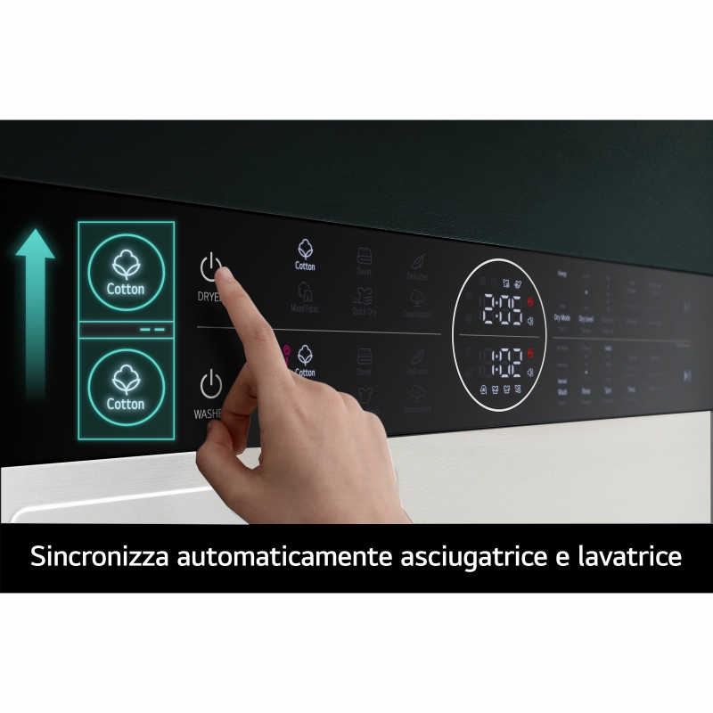 LG WT1210EGF washer dryer Freestanding Front-load Green, White A