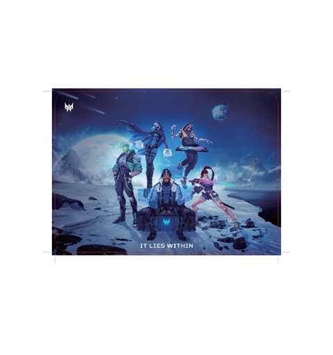 Acer Predator Gaming Mousepad - M size PMP450 Tappetino per mouse per gioco da computer Multicolore