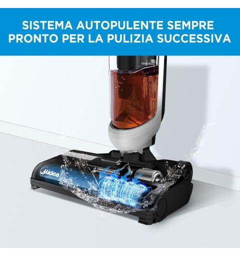 Midea MWD-X6 scopa elettrica Aspirapolvere Wet & Dry 2 in 1 Batteria Secco e bagnato Senza sacchetto 0,6 L 190 W Nero, Blu 2,5