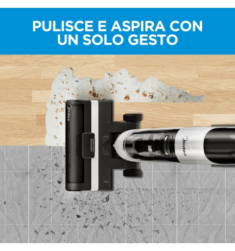 Midea MWD-X6 scopa elettrica Aspirapolvere Wet & Dry 2 in 1 Batteria Secco e bagnato Senza sacchetto 0,6 L 190 W Nero, Blu 2,5