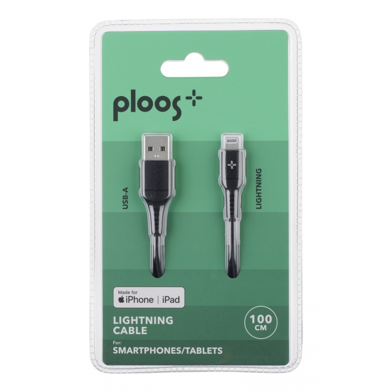 PLOOS - CABLE 100cm - Lightning 1-meter Apple certified Lightning cable for fast charging and data sync