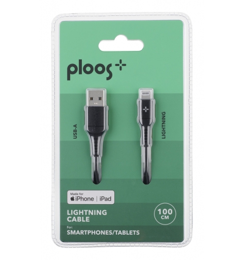 PLOOS - CABLE 100cm - Lightning 1-meter Apple certified Lightning cable for fast charging and data sync