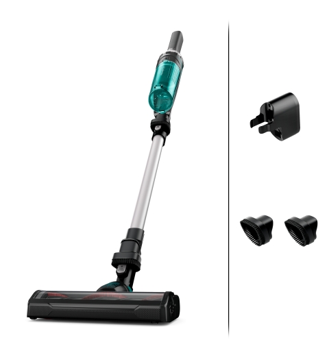 Rowenta RH1127 Aspirapolvere a bastone 2 in 1 Batteria Secco Senza sacchetto 0,4 L Blu, Alluminio