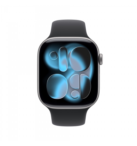 Apple Watch Series 11 GPS 46mm Space Grey Aluminium Case with Black Sport Band - M L