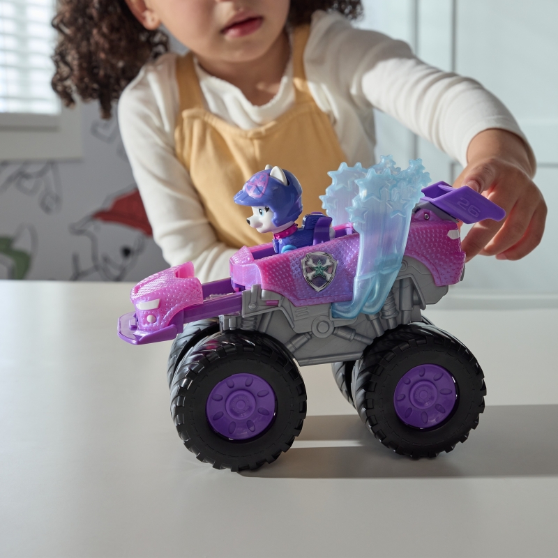 PAW Patrol Rescue Wheels Roxi’s Monster Truck with Vehicle Transformation and Collectible Action Figure, Kids Toys for Boys &