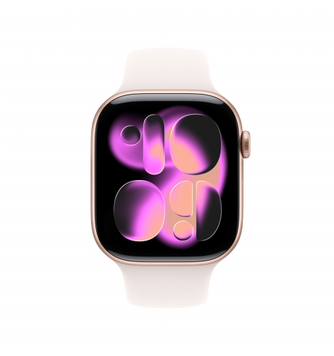 Apple Watch Series 11 OLED 46 mm Numérique 416 x 496 pixels Écran tactile Or rose Wifi GPS (satellite)