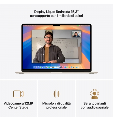 Apple MacBook Air Apple M M4 Portátil 38,9 cm (15.3") 16 GB 512 GB SSD Wi-Fi 6E (802.11ax) macOS Sequoia Beige
