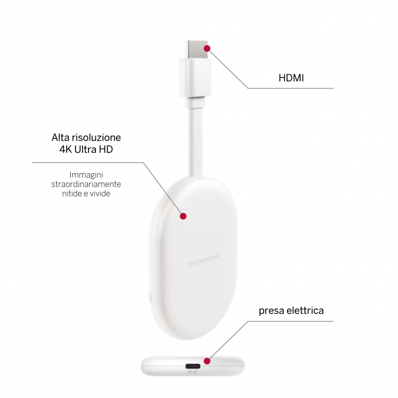 Thomson Go Cast 150 HDMI 4K Ultra HD Google TV Weiß