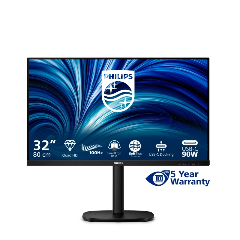 Philips 32B2U3601 00 Computerbildschirm 80 cm (31.5") 2560 x 1440 Pixel Quad HD LCD Schwarz