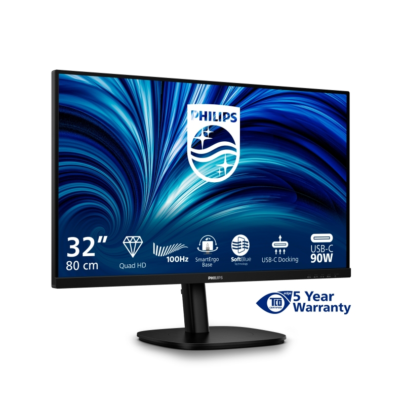 Philips 32B2U3601 00 écran plat de PC 80 cm (31.5") 2560 x 1440 pixels Quad HD LCD Noir