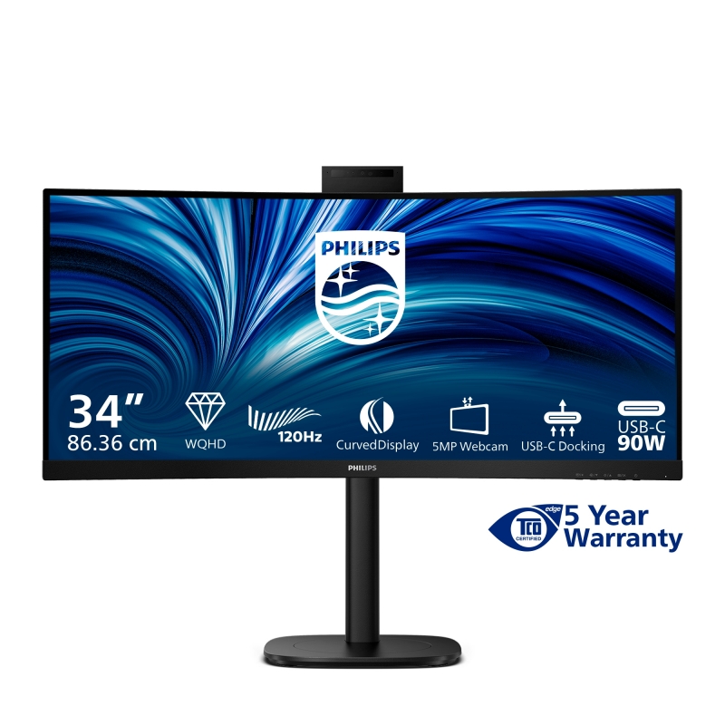 Philips 3000 series 34B2U3600CH 00 computer monitor 86.4 cm (34") 3440 x 1440 pixels Wide Quad HD LCD Black
