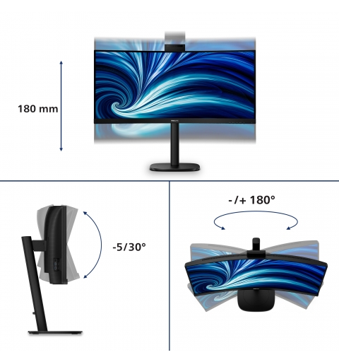 Philips 3000 series 34B2U3600CH 00 pantalla para PC 86,4 cm (34") 3440 x 1440 Pixeles Wide Quad HD LCD Negro