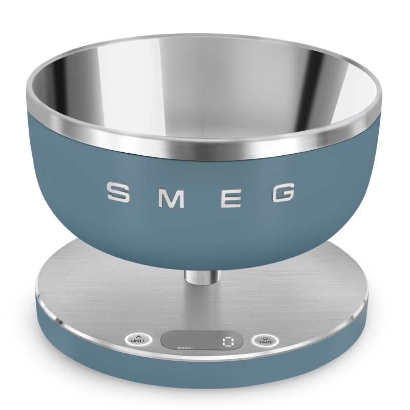 Smeg KSC01SBMWW bilancia da cucina Verde chiaro, Acciaio inox Superficie piana Rotondo Bilancia da cucina elettronica
