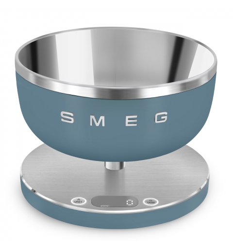 Smeg KSC01SBMWW bilancia da cucina Verde chiaro, Acciaio inox Superficie piana Rotondo Bilancia da cucina elettronica