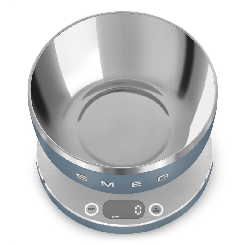Smeg KSC01SBMWW bilancia da cucina Verde chiaro, Acciaio inox Superficie piana Rotondo Bilancia da cucina elettronica