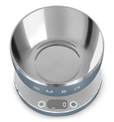 Smeg KSC01SBMWW bilancia da cucina Verde chiaro, Acciaio inox Superficie piana Rotondo Bilancia da cucina elettronica