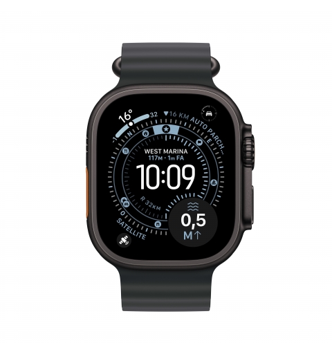 Apple Watch Ultra 3 OLED 49 mm Numérique 422 x 514 pixels Écran tactile 5G Noir Wifi GPS (satellite)