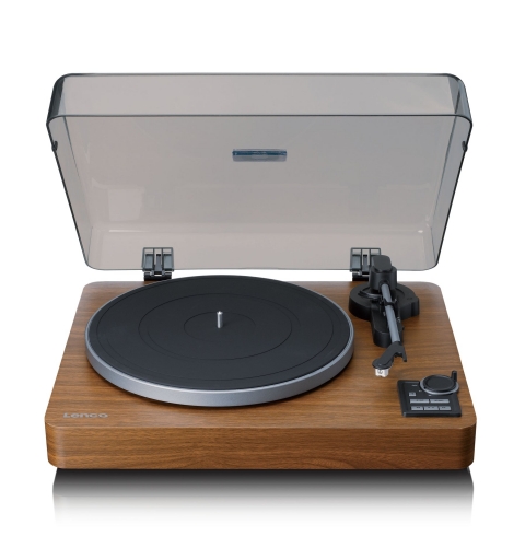 Lenco LBTA-165WD Tourne-disque entraîné par courroie Noir, Bois Automatique