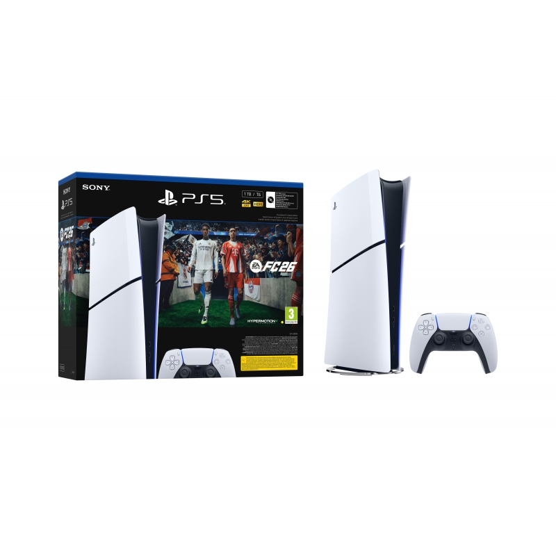 Sony PS5 Digital - EA Sports FC 26 Bundle 825 GB Wi-Fi Nero, Bianco Sony PS5 Digital - EA Sports FC 26 Bundle 825 GB Wi-Fi Nero, Bianco