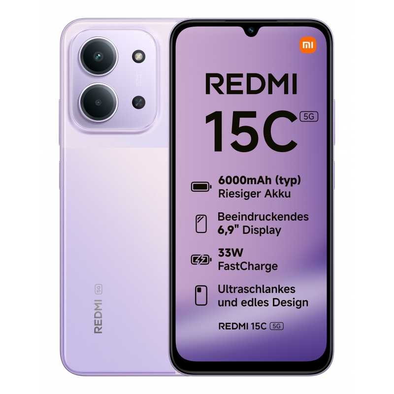 Xiaomi Redmi 15C 17,5 cm (6.9") 5G USB Type-C 4 Go 128 Go 6000 mAh Violet