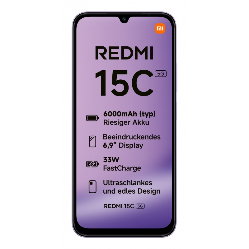 Xiaomi Redmi 15C 17,5 cm (6.9") 5G USB Tipo C 4 GB 128 GB 6000 mAh Púrpura