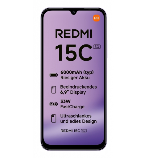 Xiaomi Redmi 15C 17,5 cm (6.9") 5G USB Tipo C 4 GB 128 GB 6000 mAh Púrpura