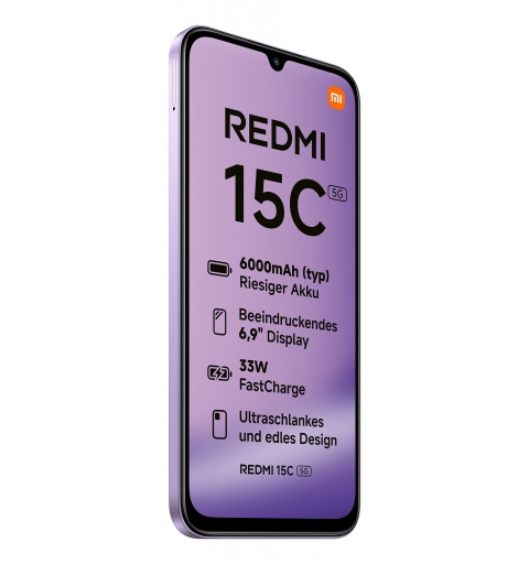 Xiaomi Redmi 15C 17,5 cm (6.9") 5G USB Type-C 4 Go 128 Go 6000 mAh Violet