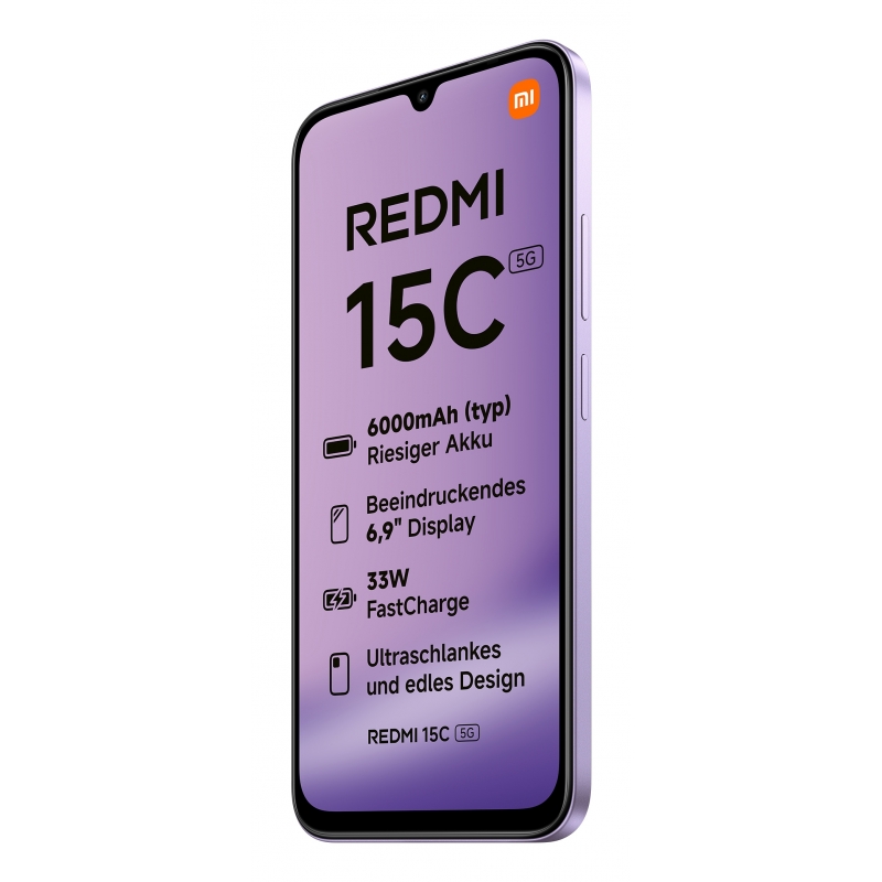 Xiaomi Redmi 15C 17,5 cm (6.9") 5G USB Type-C 4 Go 128 Go 6000 mAh Violet