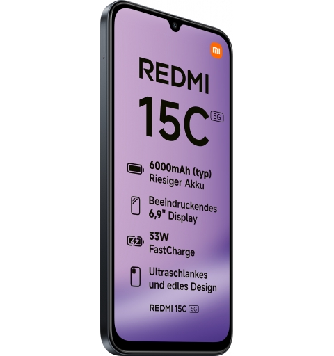 Xiaomi Redmi 15C 17,5 cm (6.9") 5G USB Typ-C 4 GB 128 GB 6000 mAh Schwarz