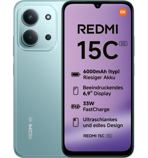 Xiaomi Redmi 15C 17,5 cm (6.9") 5G USB Type-C 4 Go 128 Go 6000 mAh Vert