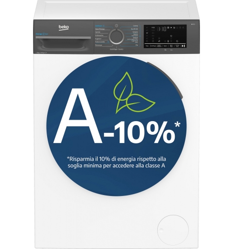 Beko b300 BMWEU8147DA Lavatrice 8kg, classe A-10%, 1400giri, linea estetica NX, motore inverter, Display Touch, colore Bianco,