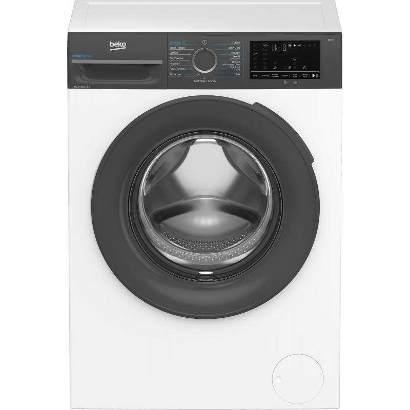 Beko b300 BMWEU8147DA Lavatrice 8kg, classe A-10%, 1400giri, linea estetica NX, motore inverter, Display Touch, colore Bianco,