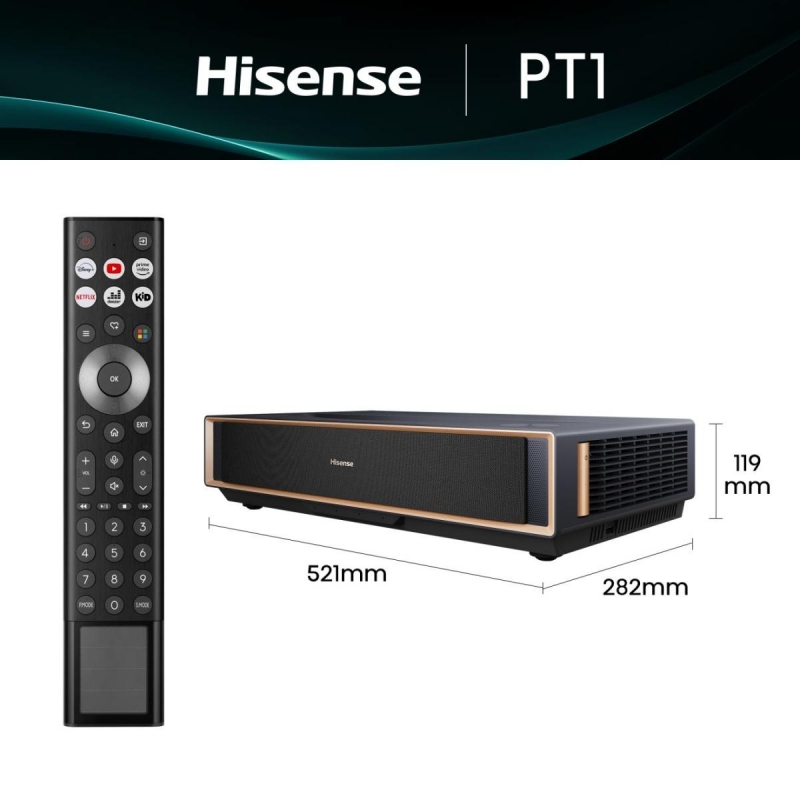 Hisense PT1 Proiettore a raggio ultra corto 2500 ANSI lumen DLP UHD 4K (3840x2160) Compatibilità 3D Nero