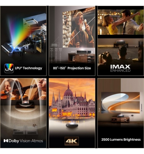 Hisense PT1 Proiettore a raggio ultra corto 2500 ANSI lumen DLP UHD 4K (3840x2160) Compatibilità 3D Nero