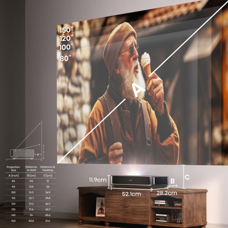 Hisense PT1 Proiettore a raggio ultra corto 2500 ANSI lumen DLP UHD 4K (3840x2160) Compatibilità 3D Nero