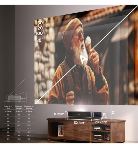 Hisense PT1 Proiettore a raggio ultra corto 2500 ANSI lumen DLP UHD 4K (3840x2160) Compatibilità 3D Nero