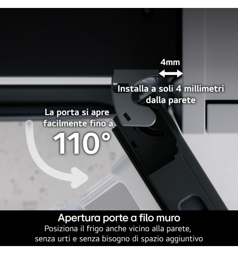 LG GBBW322CPY Frigorifero combinato Fit & Max 70cm, Classe C, 465L, AI Fresh, Prime Silver