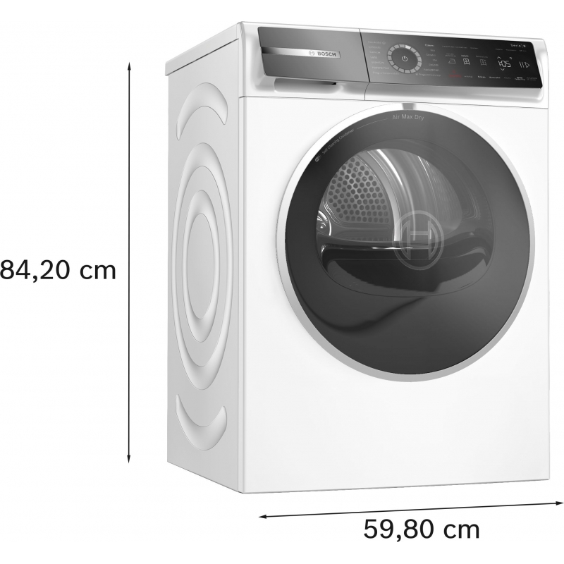Bosch Serie 8 WRB247C0IT Asciugatrice a pompa di calore 9 kg Bianco Bosch Serie 8 WRB247C0IT Asciugatrice a pompa di calore 9 kg Bianco