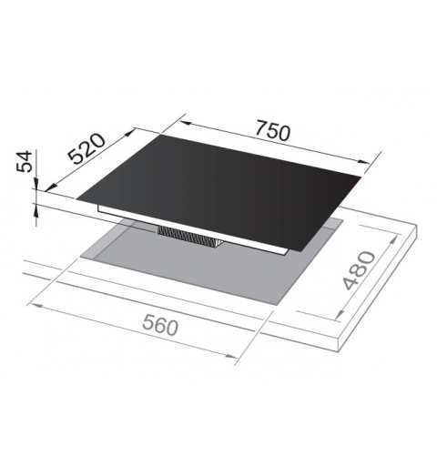 De’Longhi NSL 575D NCM hob Black Built-in 75 cm Gas 5 zone(s)