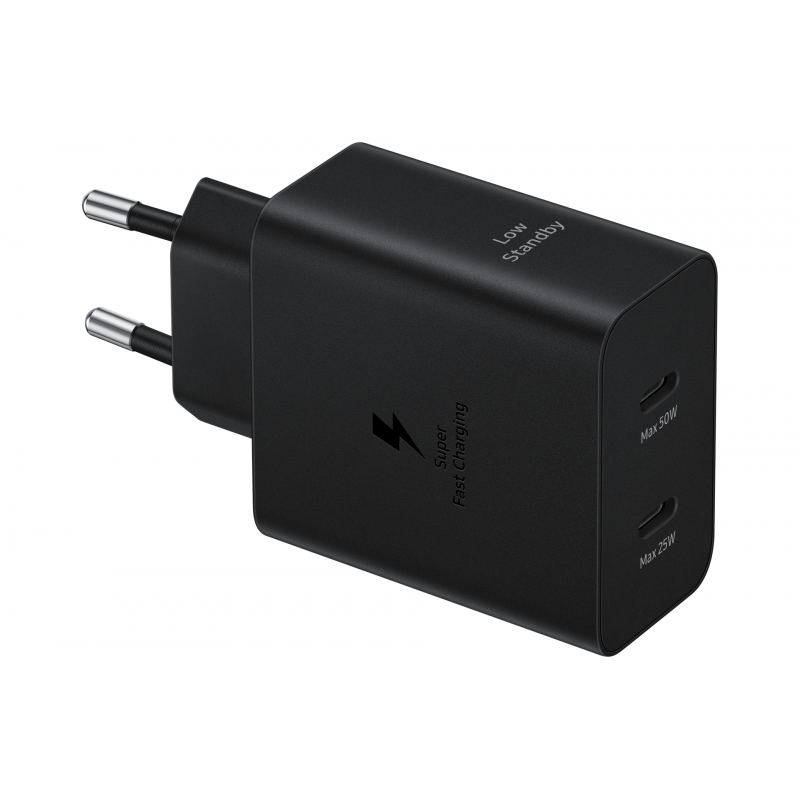 Samsung Caricabatteria Super Fast Charging (50W) con doppia porta USB-C e con cavo USB-C to USB-C Samsung Caricabatteria Super Fast Charging (50W) con doppia porta USB-C e con cavo USB-C to USB-C