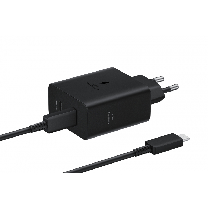 Samsung Caricabatteria Super Fast Charging (50W) con doppia porta USB-C e con cavo USB-C to USB-C Samsung Caricabatteria Super Fast Charging (50W) con doppia porta USB-C e con cavo USB-C to USB-C