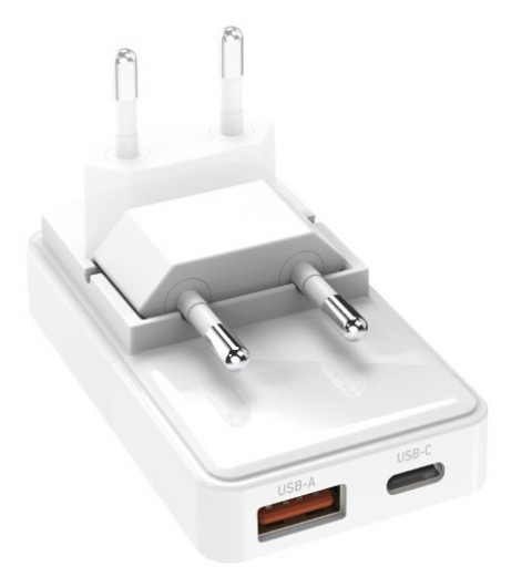 SBS TETRGANUSBTCFOLD65W chargeur d'appareils mobiles Universel Blanc Secteur Charge rapide Intérieure, Extérieure