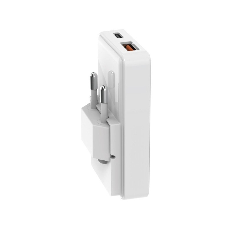 SBS TETRGANUSBTCFOLD65W chargeur d'appareils mobiles Universel Blanc Secteur Charge rapide Intérieure, Extérieure