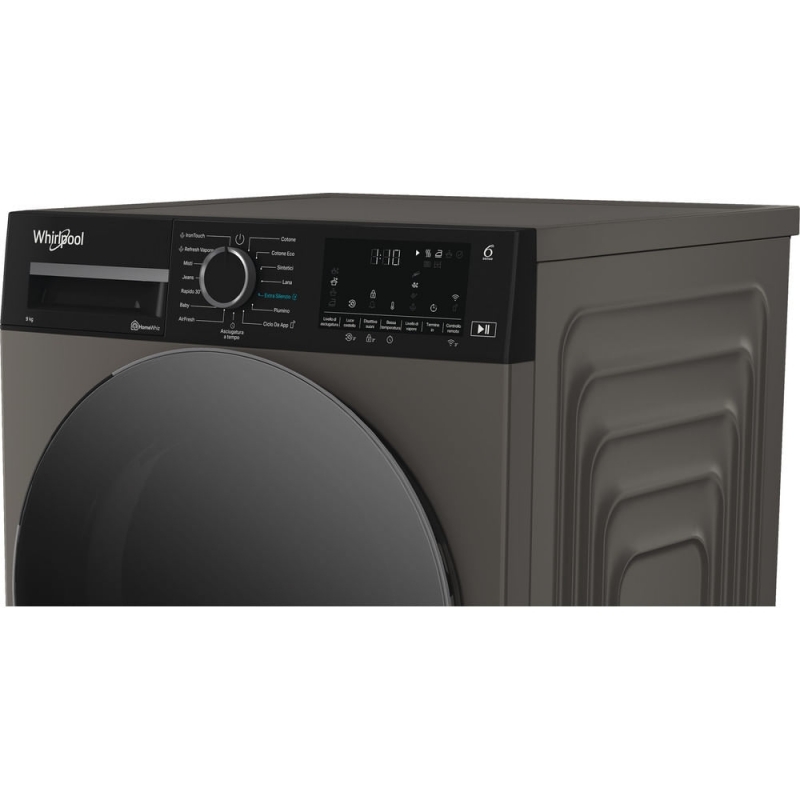 Whirlpool C WD 96M GBS IT, Capacità 9kg, classe A, colore Manhattan Grey, Display digitale XL, Wi-Fi, IronTouch