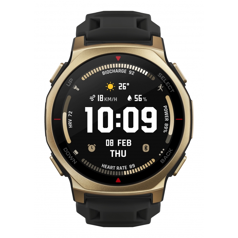 Amazfit T-rex 3 Pro 3,35 cm (1.32") AMOLED 44 mm Digitale 466 x 466 Pixel Touch screen Oro Wi-Fi GPS (satellitare)
