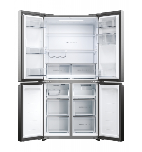 Haier Cube 83 Serie 5 HCW58F18EWMP nevera puerta lado a lado Independiente 507 L E Platino, Acero inoxidable