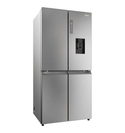 Haier Cube 83 Serie 5 HCW58F18EWMP Side-by-Side Kühlkombination Freistehend 507 l E Platin, Edelstahl