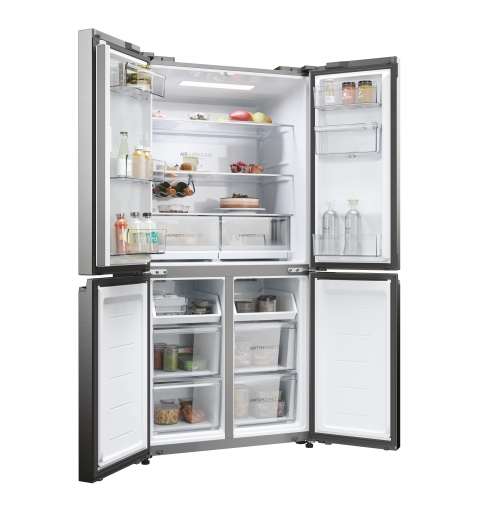 Haier Cube 83 Serie 5 HCW58F18EWMP side-by-side refrigerator Freestanding 507 L E Platinum, Stainless steel
